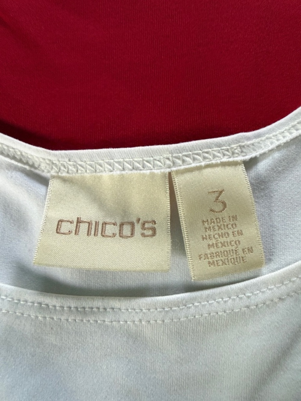Chico's Scoop Neck Tank Duo in White and Red - Picture 3 of 6